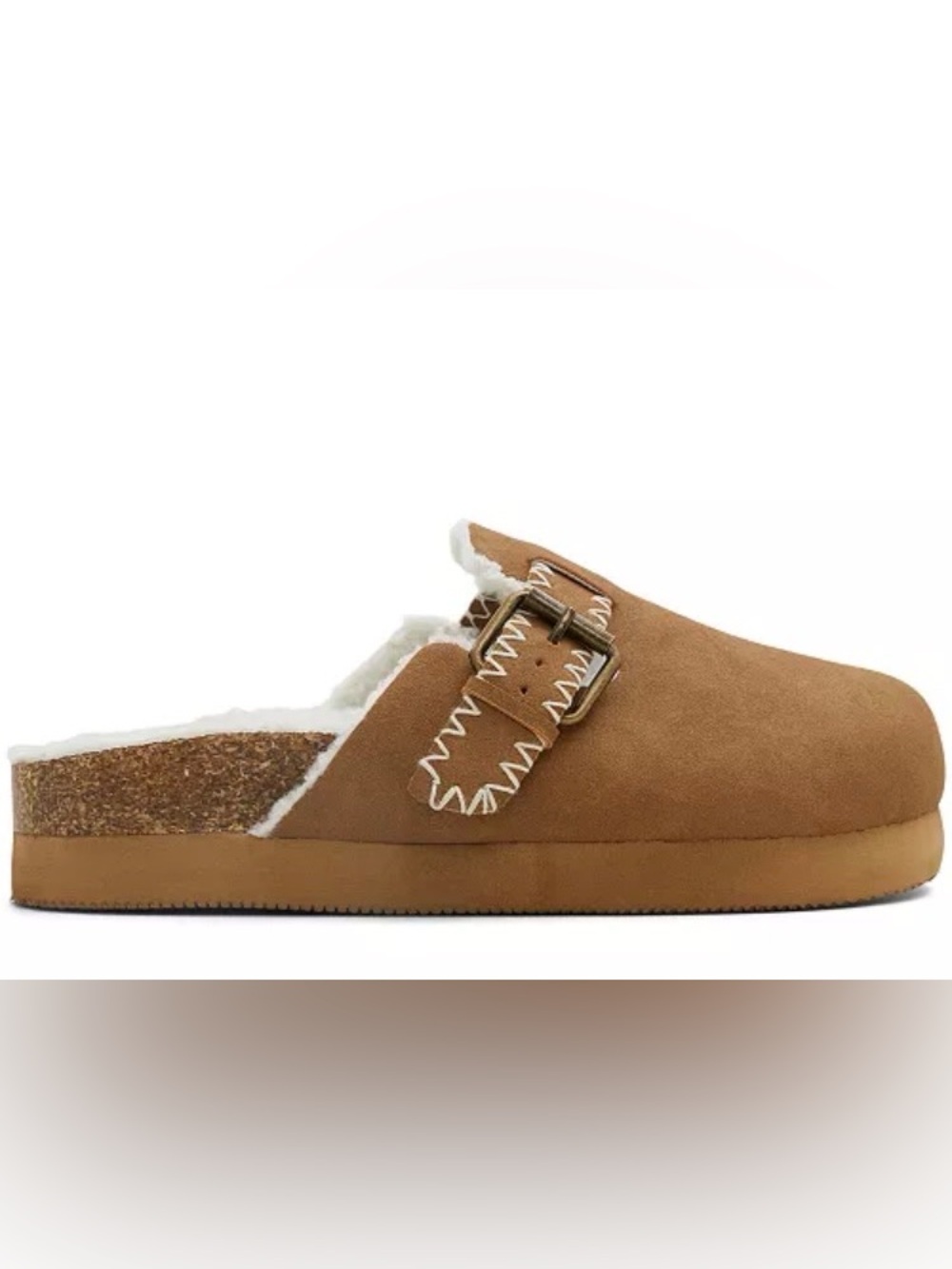 NWOT Roxy Honey Suede Buckle Clog in Cognac Brown size 7 - Picture 2 of 4